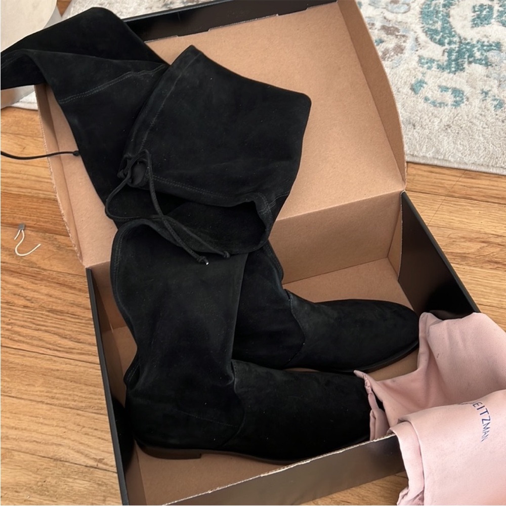Stuart Weitzman Jocey over the knee Black Suede Women's Boots size 8